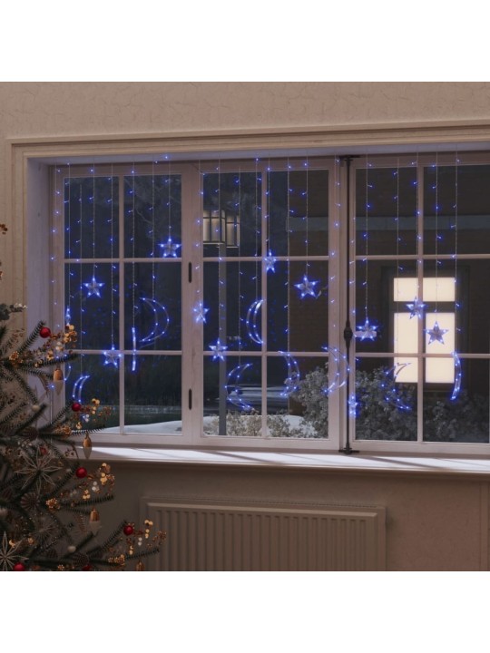 Lampiņas, zvaigžņu un mēness forma, tālvadības pults, 345 led