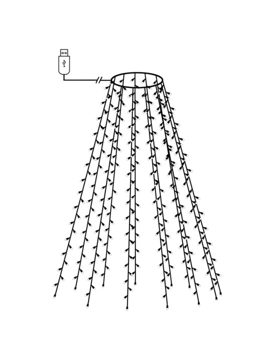 Ziemassvētku lampiņas, 210 led, 210 cm, zilas