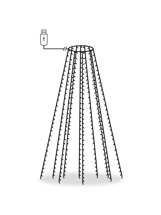 Ziemassvētku lampiņas, 300 led, 300 cm, krāsainas