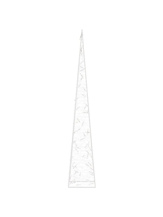 Led lampiņu dekorācija, akrils, konusveida, 120 cm, vēsi balta