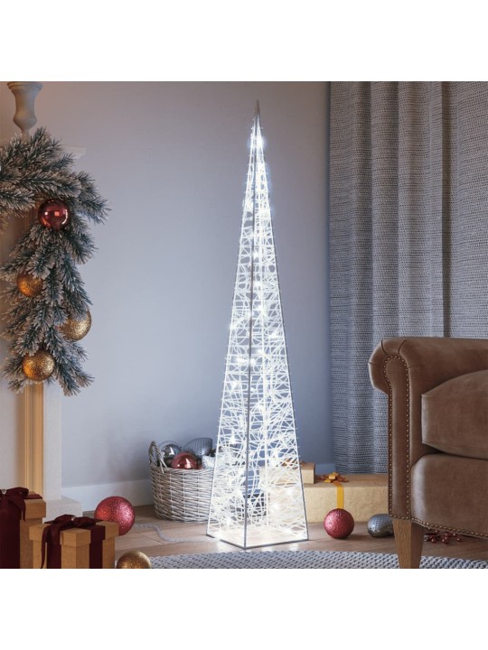 Led lampiņu dekorācija, akrils, konusveida, 120 cm, vēsi balta