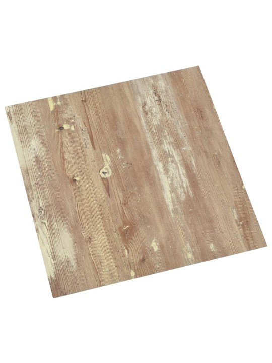 Grīdas flīzes, 20 gab., pašlīmējošas, 1,86 m², pvc, brūnas