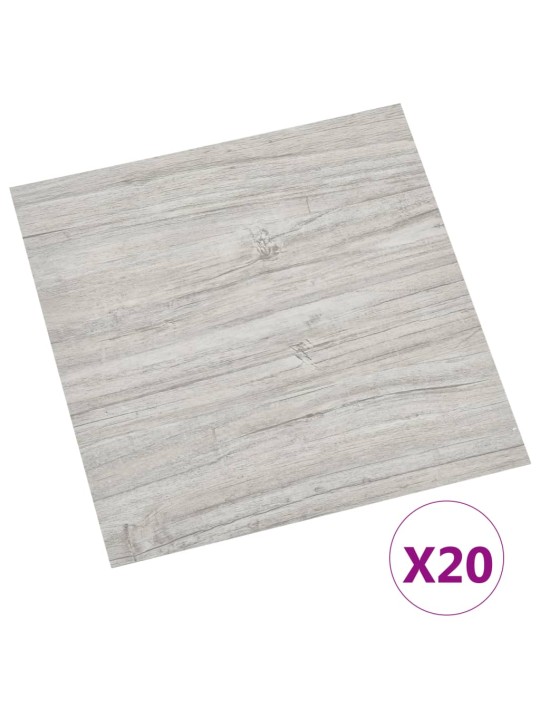Grīdas flīzes, 20 gab., pašlīmējošas, 1,86 m², pvc, pelēkas