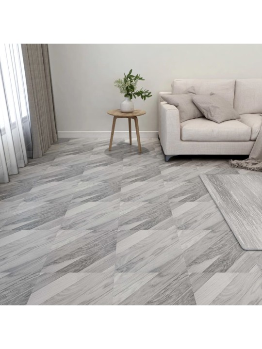 Grīdas flīzes, 20 gab., pašlīmējošas, 1,86 m², pvc, pelēkas