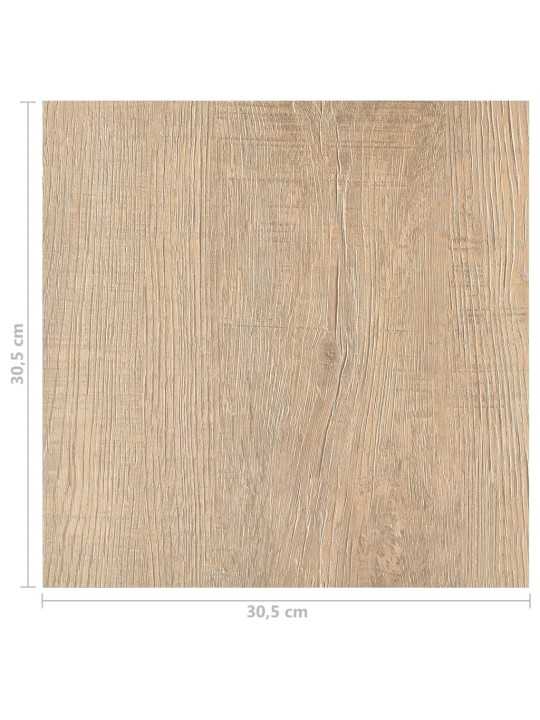 Grīdas flīzes, 20 gab., pašlīmējošas, 1,86 m², pvc, brūnas