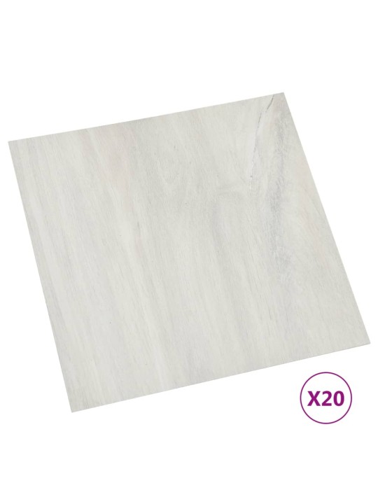 Grīdas flīzes, 20 gab., pašlīmējošas, 1,86 m², pvc, krēmkrāsas