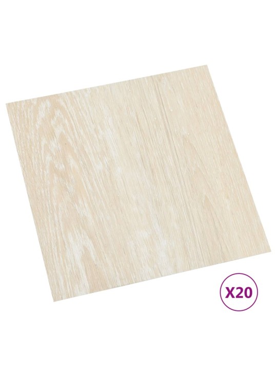 Grīdas flīzes, 20 gab., pašlīmējošas, 1,86 m², PVC, bēšas