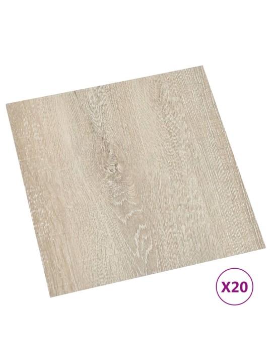 Grīdas flīzes, 20 gab., pašlīmējošas, 1,86 m², pvc, bēšas