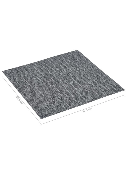 Grīdas flīzes, 20 gab., pašlīmējošas, 1,86 m², pvc, pelēkas