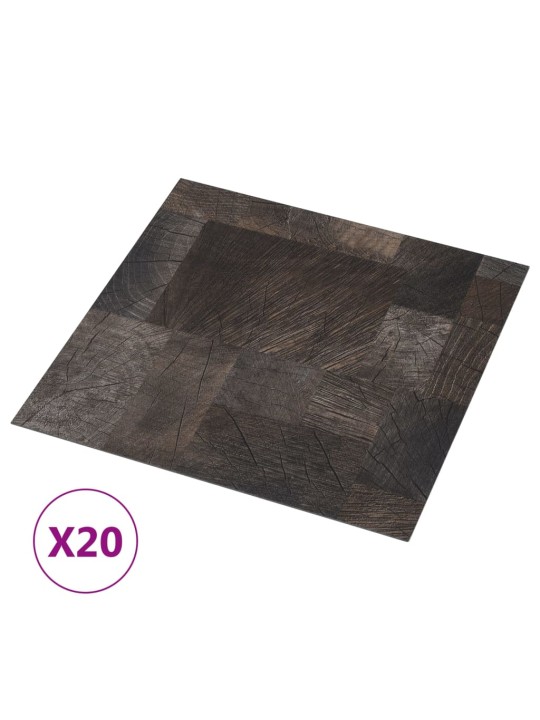 Grīdas flīzes, 20 gb., pašlīmējošas, 1,86m²,pvc, koka imitācija