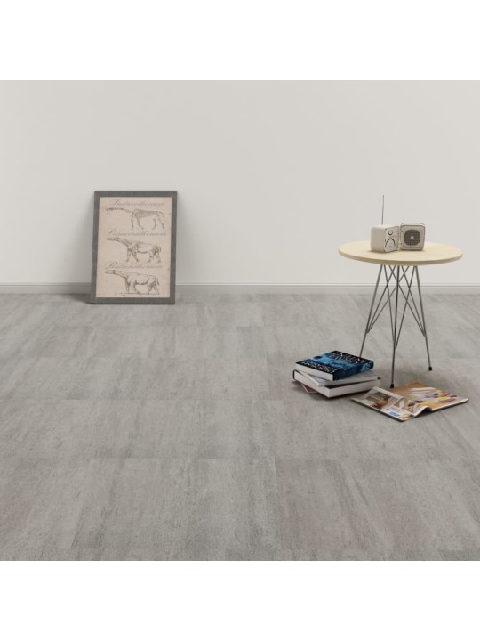 Grīdas flīzes, 20 gab., pašlīmējošas, 1,86 m², pvc, pelēkas