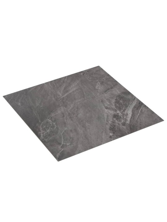 Grīdas flīzes, 20 gab., pašlīmējošas, 1,86 m², pvc, melnas