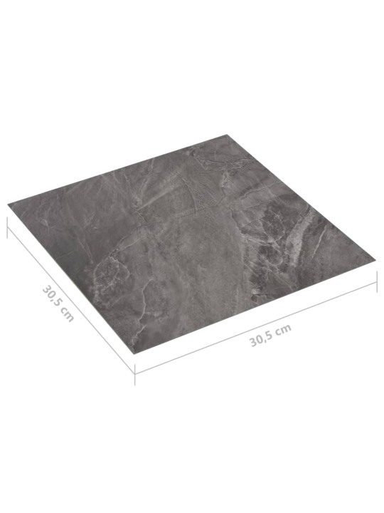 Grīdas flīzes, 20 gab., pašlīmējošas, 1,86 m², pvc, melnas