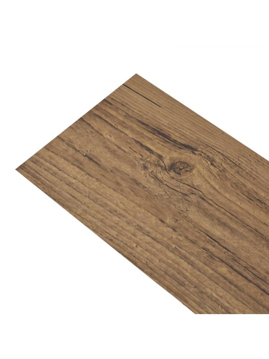 Grīdas dēļi, pašlīmējoši, 5,21 m², 2 mm, riekstu brūni, pvc