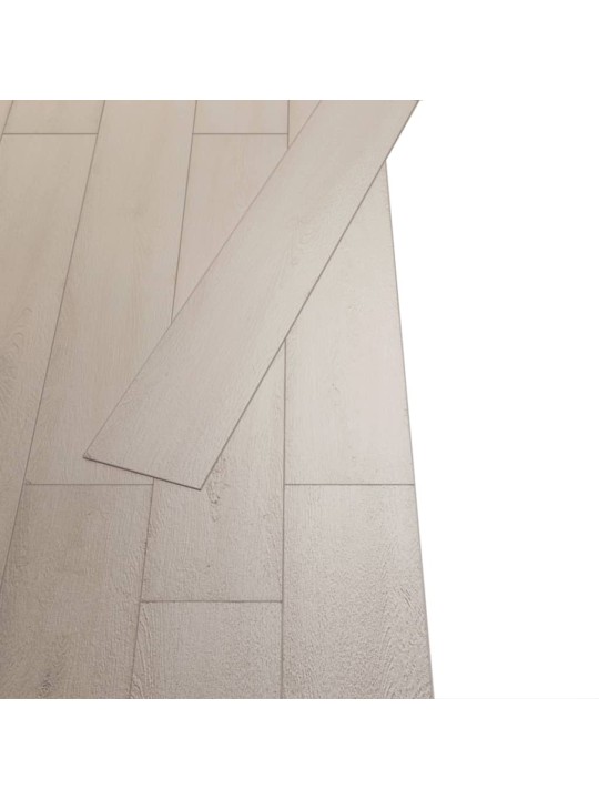 Grīdas dēļi, pašlīmējoši, 5,21 m², balta ozolkoka krāsa, pvc