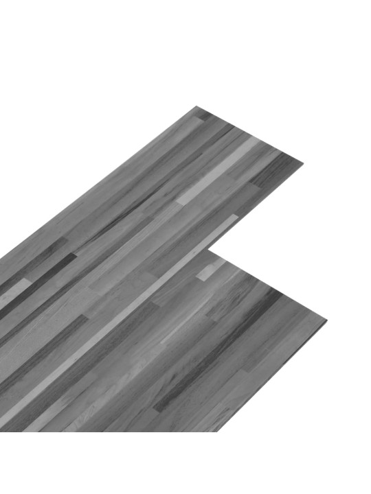 Grīdas dēļi, pašlīmējoši, 5,21 m², 2 mm, svītraini pelēki, pvc