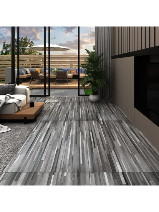 Grīdas dēļi, pašlīmējoši, 5,21 m², 2 mm, svītraini pelēki, pvc