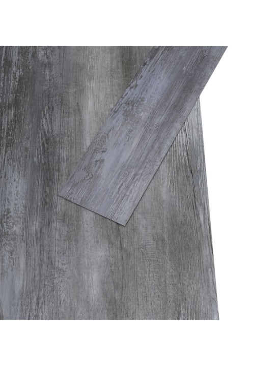 Grīdas dēļi, pašlīmējoši, 5,21 m², 2 mm, spīdīgi pelēki, pvc