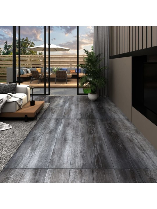 Grīdas dēļi, pašlīmējoši, 5,21 m², 2 mm, spīdīgi pelēki, pvc