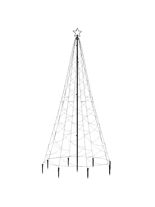 Ziemassvētku eglīte ar metāla kātu, 500 silti baltas led, 3 m