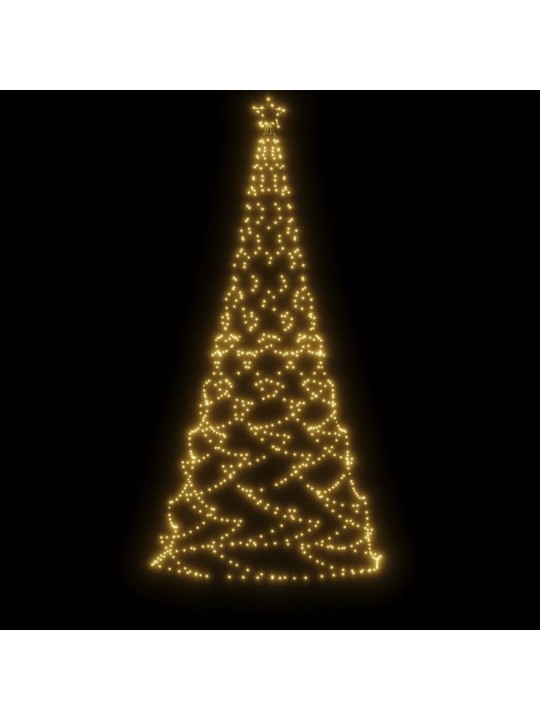 Ziemassvētku eglīte ar metāla kātu, 500 silti baltas led, 3 m