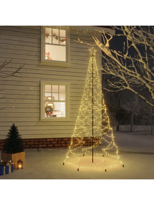 Ziemassvētku eglīte ar metāla kātu, 500 silti baltas led, 3 m
