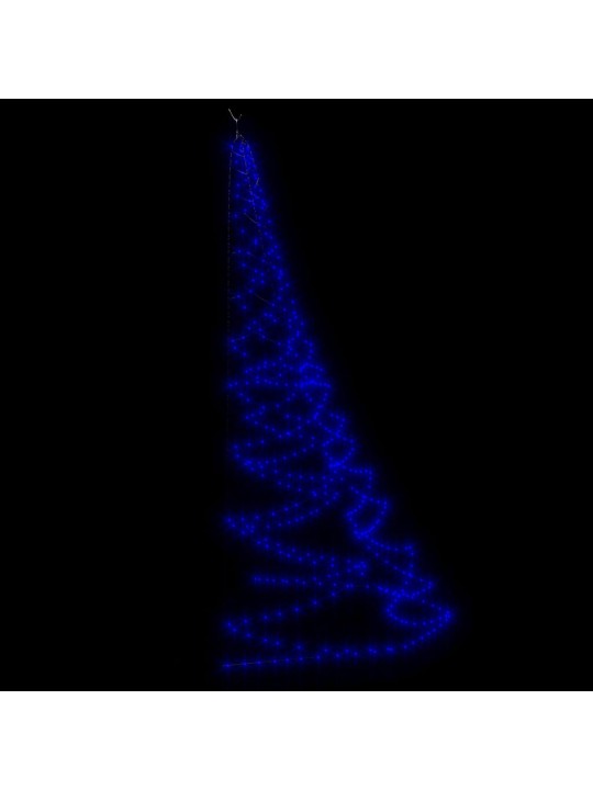 Sienas dekorācija ar metāla āķi, 260 zilas led, 3 m