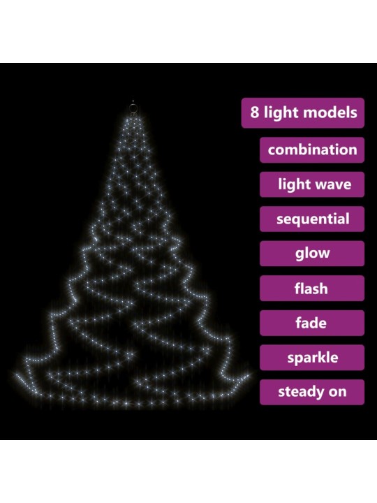 Sienas dekorācija ar metāla āķi, 720 vēsi baltas led, 5 m