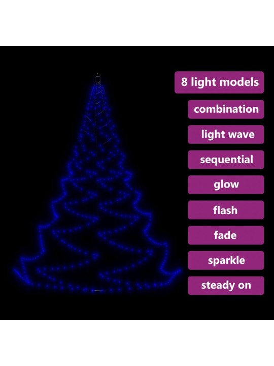 Sienas dekorācija ar metāla āķi, 720 zilas led, 5 m