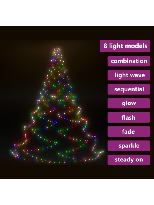 Sienas dekorācija ar metāla āķi, 720 krāsainas led, 5 m