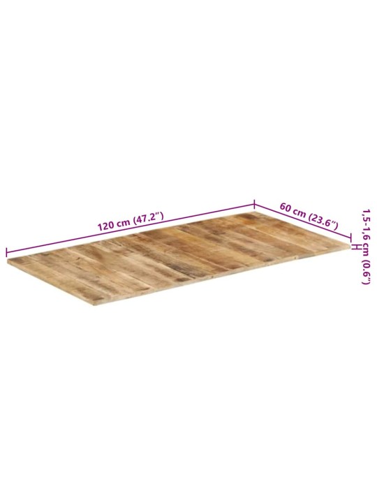 Galda virsma, 120x60x(1,5-1,6) cm, neapstrādāts mango koks