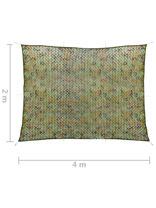 Kamuflāžas tīkls ar uzglabāšanas somu, 2x4 m, zaļš