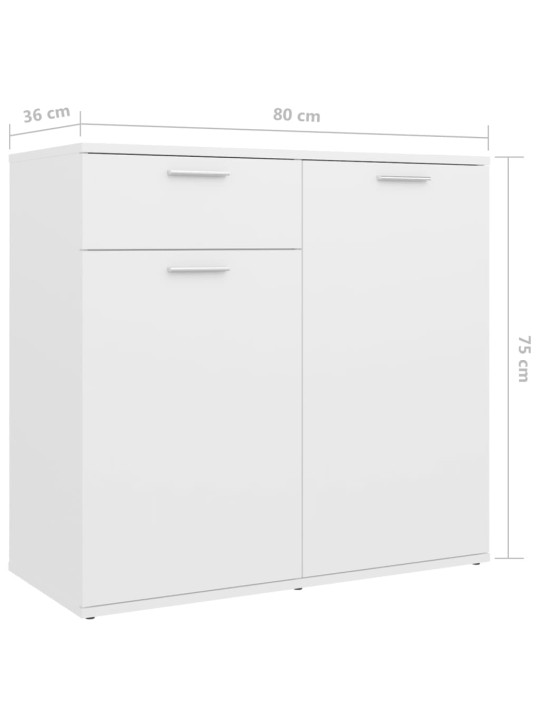 Kumode, balta, 160x36x75 cm, inženierijas koks