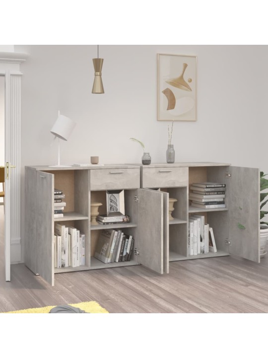 Kumode, betona pelēka, 160x36x75 cm, inženierijas koks