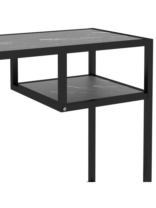 Datorgalds, melns marmora raksts, 100x36x74 cm, rūdīts stikls
