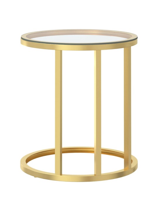 Galdiņš, zelta krāsa, caurspīdīgs rūdīts stikls, 45 cm