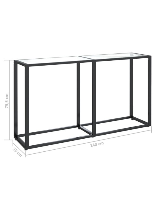 Konsoles galdiņš, 140x35x75,5 cm, caurspīdīgs rūdīts stikls