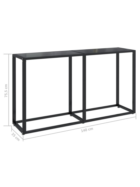 Konsoles galdiņš, melns, 140x35x75,5 cm, rūdīts stikls