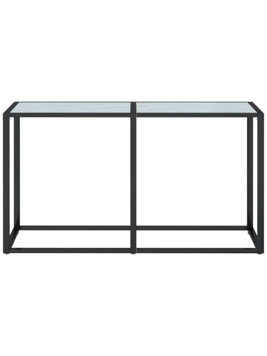 Konsoles galdiņš, marmora raksts, 140x35x75,5 cm, rūdīts stikls