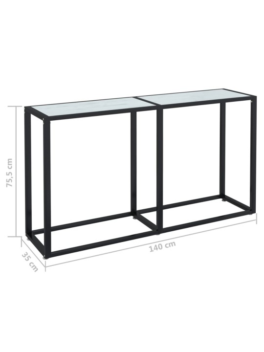 Konsoles galdiņš, marmora raksts, 140x35x75,5 cm, rūdīts stikls