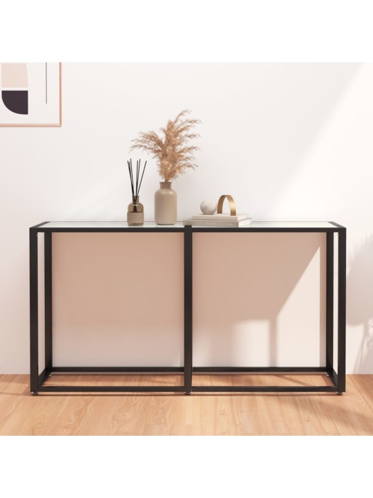 Konsoles galdiņš, marmora raksts, 140x35x75,5 cm, rūdīts stikls