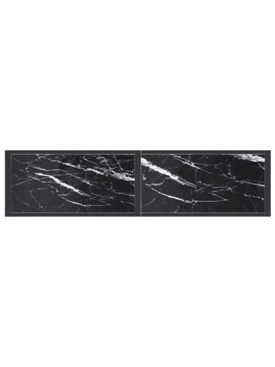 Konsoles galdiņš, marmora raksts, 140x35x75,5 cm, rūdīts stikls