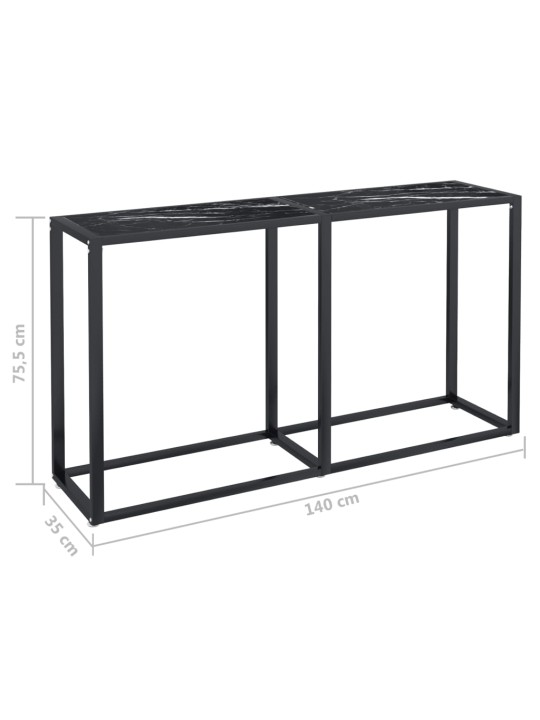 Konsoles galdiņš, marmora raksts, 140x35x75,5 cm, rūdīts stikls