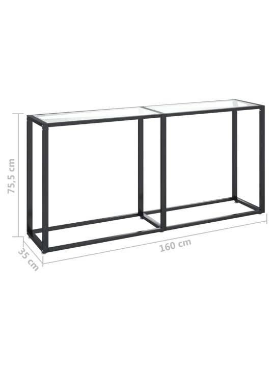 Konsoles galdiņš, 160x35x75,5 cm, caurspīdīgs rūdīts stikls