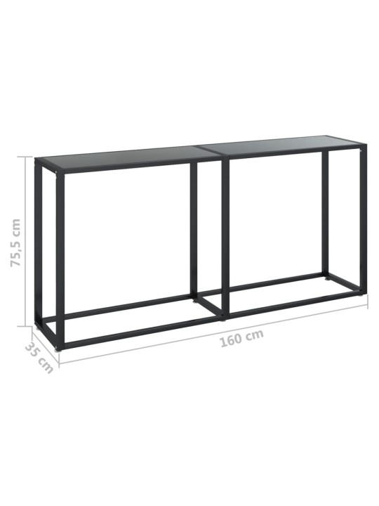 Konsoles galdiņš, melns, 160x35x75,5 cm, rūdīts stikls
