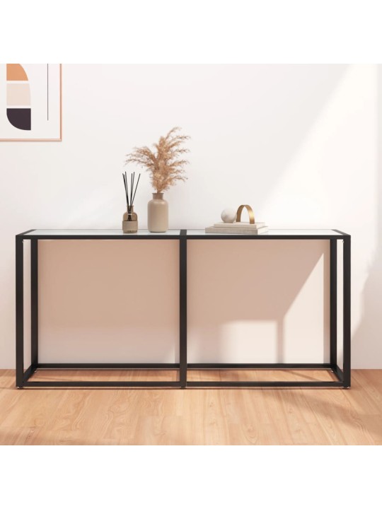 Konsoles galdiņš, marmora raksts, 160x35x75,5 cm, rūdīts stikls