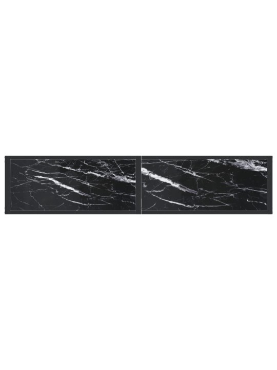 Konsoles galdiņš, marmora raksts, 160x35x75,5 cm, rūdīts stikls
