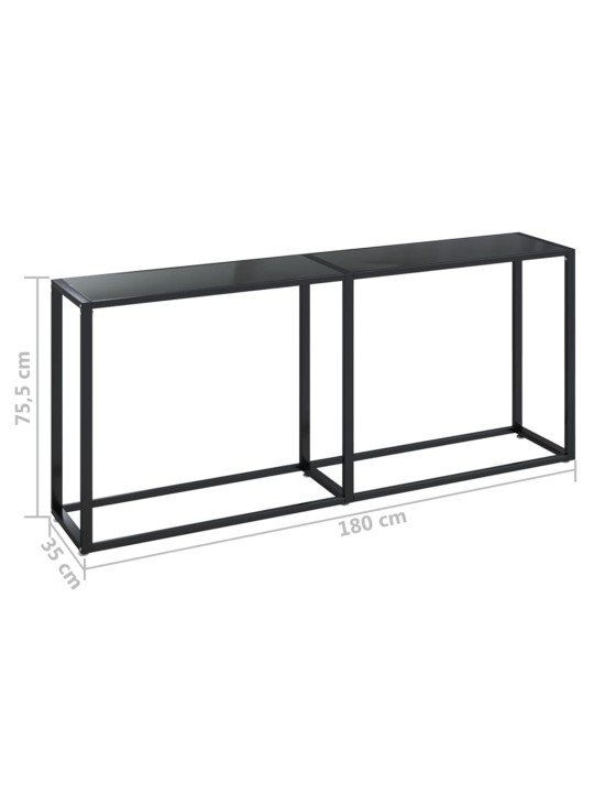 Konsoles galdiņš, melns, 180x35x75,5 cm, rūdīts stikls