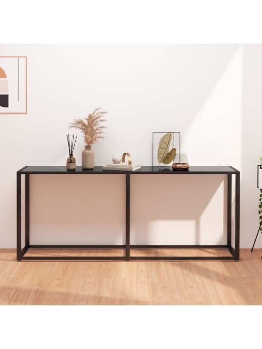 Konsoles galdiņš, melns, 180x35x75,5 cm, rūdīts stikls