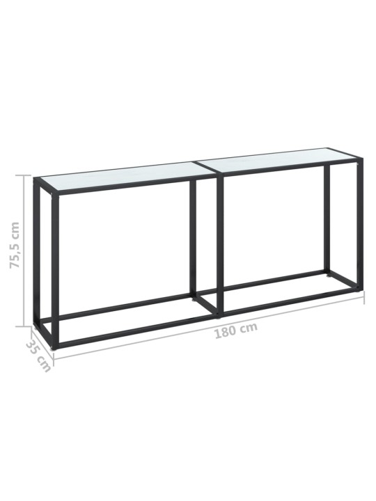 Konsoles galdiņš, marmora raksts, 180x35x75,5 cm, rūdīts stikls